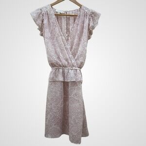 Ted Baker Womens Dress Size 2 Chiffon Ruffle Sleeve Knee Length Romantic Summer